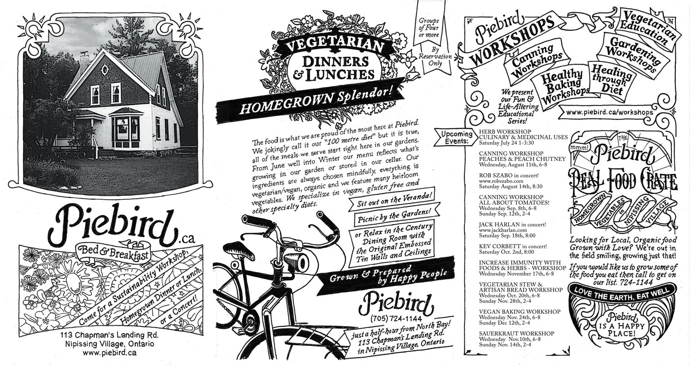 Piebird brochure - Vegetarian Restaurant, organic farm