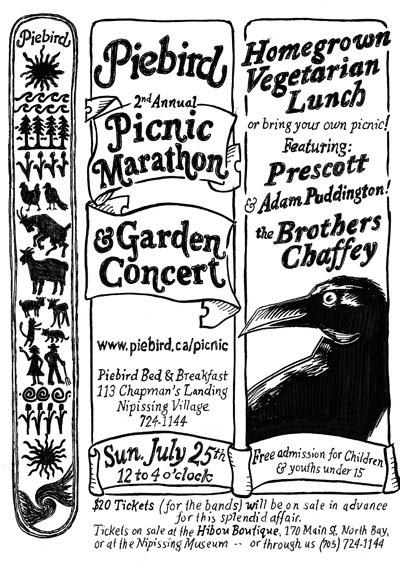 piebird picnic marathon garden concert